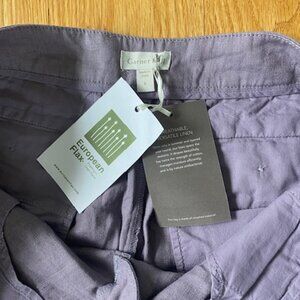Garnet Hill Classic Linen Trousers - Size 6 Lavender